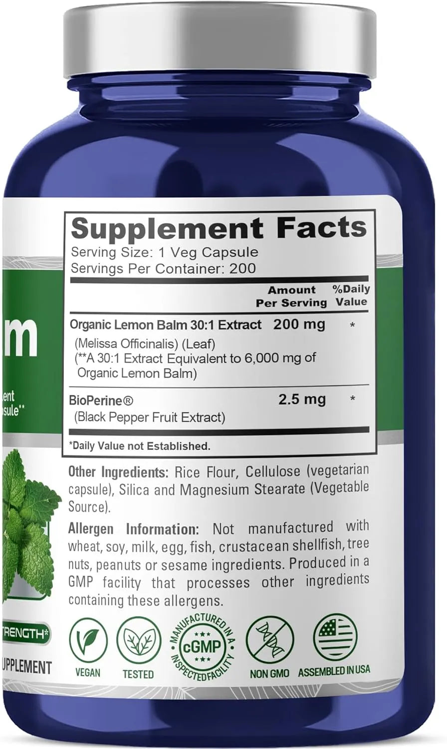 NUSAPURE - NusaPure Lemon Balm 6000Mg. 200 Capsulas - The Red Vitamin MX - Suplementos Alimenticios - {{ shop.shopifyCountryName }}