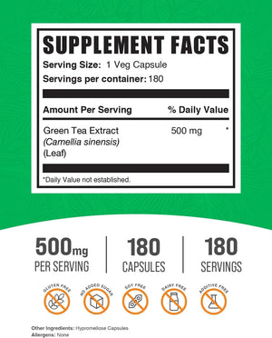 BULK SUPPLEMENTS - Bulk Supplements Green Tea Extract 500Mg. 180 Capsulas - The Red Vitamin MX - Suplementos Alimenticios - {{ shop.shopifyCountryName }}