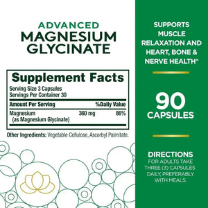 NATURE'S BOUNTY - Nature's Bounty High Absorption Magnesium Glycinate 360Mg. 90 Capsulas - The Red Vitamin MX - Suplementos Alimenticios - {{ shop.shopifyCountryName }}
