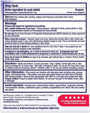 AZO - AZO Urinary Pain Relief Maximum Strength 24 Tabletas - The Red Vitamin MX - Suplementos Alimenticios - {{ shop.shopifyCountryName }}