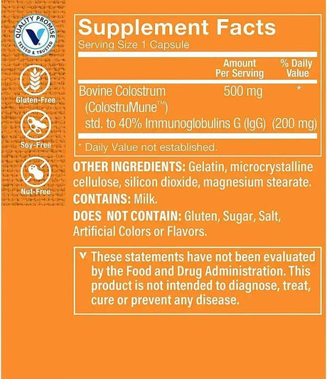 THE VITAMIN SHOPPE - The Vitamin Shoppe Colostrum 40% IGG 120 Capsulas - The Red Vitamin MX - Suplementos Alimenticios - {{ shop.shopifyCountryName }}