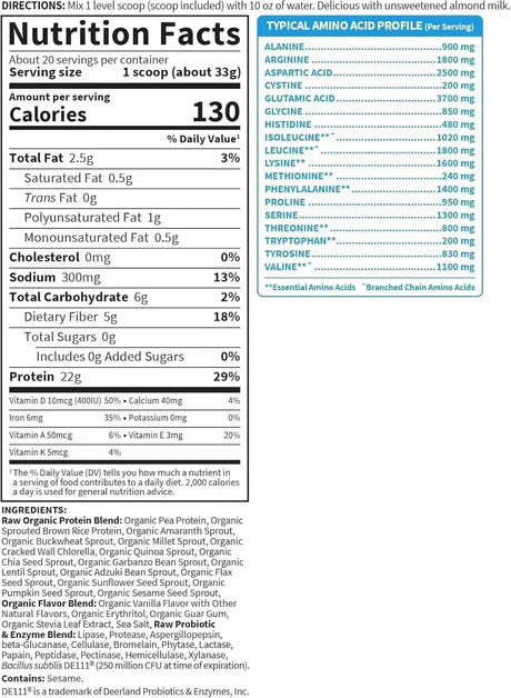 GARDEN OF LIFE - Garden of Life Vegan Protein Powder Vanilla 660Gr. - The Red Vitamin MX - Suplementos Alimenticios - {{ shop.shopifyCountryName }}