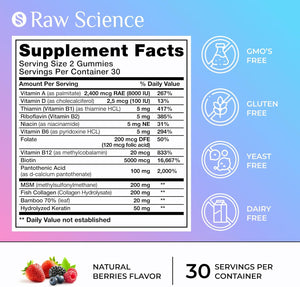 S RAW SCIENCE Biotin Collagen Gummies 60 Gomitas