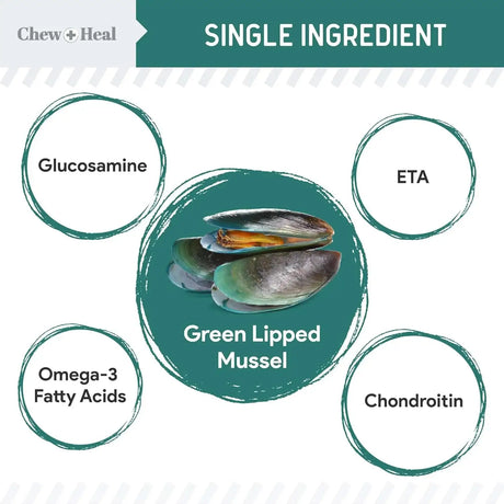 CHEW + HEAL - Chew + Heal Labs Green Lipped Mussel for Dogs 6 Oz. - The Red Vitamin MX - Cuidado De Cadera Y Articulaciones Para Perros - {{ shop.shopifyCountryName }}