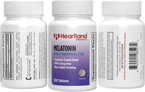 HEALTLAND OHARMA - Heartland Pharma Melatonin 5Mg. 120 Tabletas - The Red Vitamin MX - Suplementos Alimenticios - {{ shop.shopifyCountryName }}