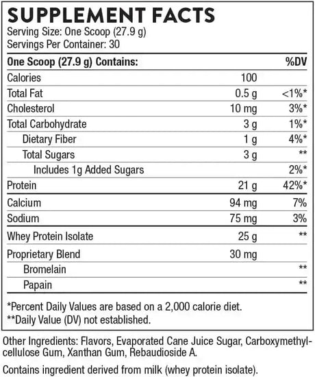 THORNE RESEARCH - THORNE Whey Protein Isolate Vanilla Flavored 30 Servicios 837Gr. - The Red Vitamin MX - Suplementos Alimenticios - {{ shop.shopifyCountryName }}