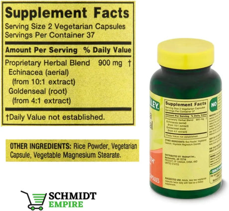 SPRING VALLEY - Spring Valley Echinacea Goldenseal Blend 900Mg. 75 Capsulas 2 Pack - The Red Vitamin MX - Suplementos Alimenticios - {{ shop.shopifyCountryName }}