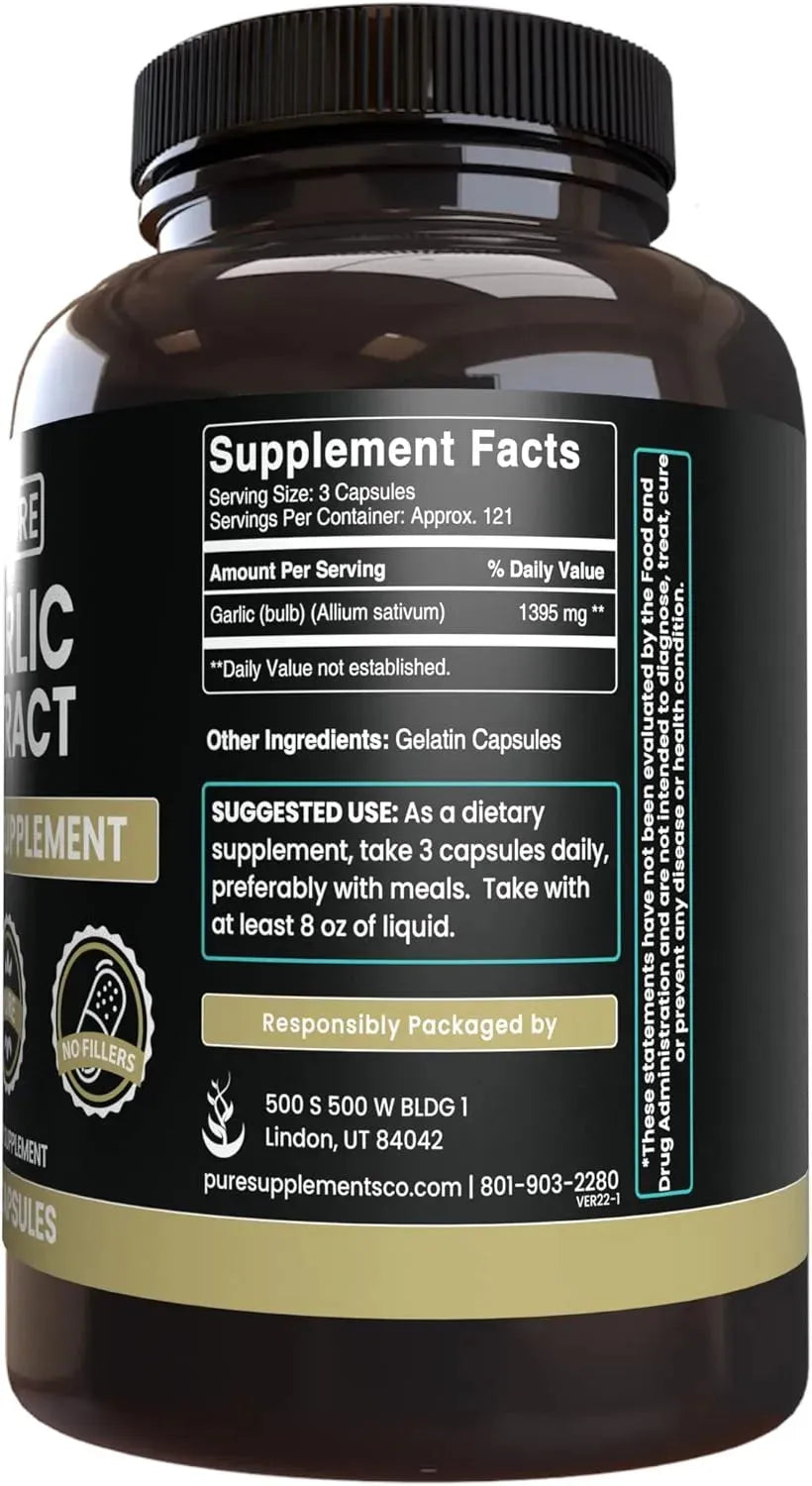 PURE ORIGINAL INGREDIENTS - Pure Original Ingredients Garlic Extract 365 Capsulas - The Red Vitamin MX - Suplementos Alimenticios - {{ shop.shopifyCountryName }}