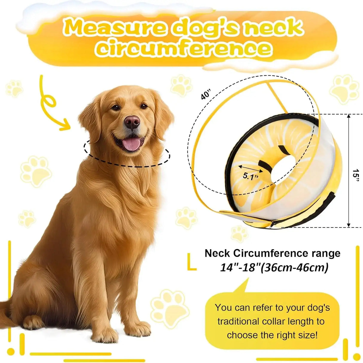 CNEO - Cneo Inflatable Dog Cone Collar with Detachable Enhanced Anti-Licking Shield LEMON LARGE - The Red Vitamin MX - Collares y Conos De Recuperación Para Perros - {{ shop.shopifyCountryName }}