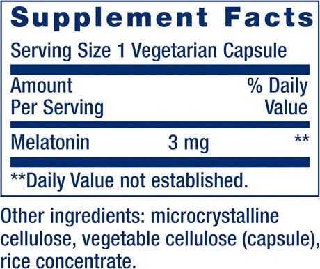 LIFE EXTENSION - Life Extension Melatonin 3Mg. 60 Capsulas - The Red Vitamin MX - Suplementos Alimenticios - {{ shop.shopifyCountryName }}