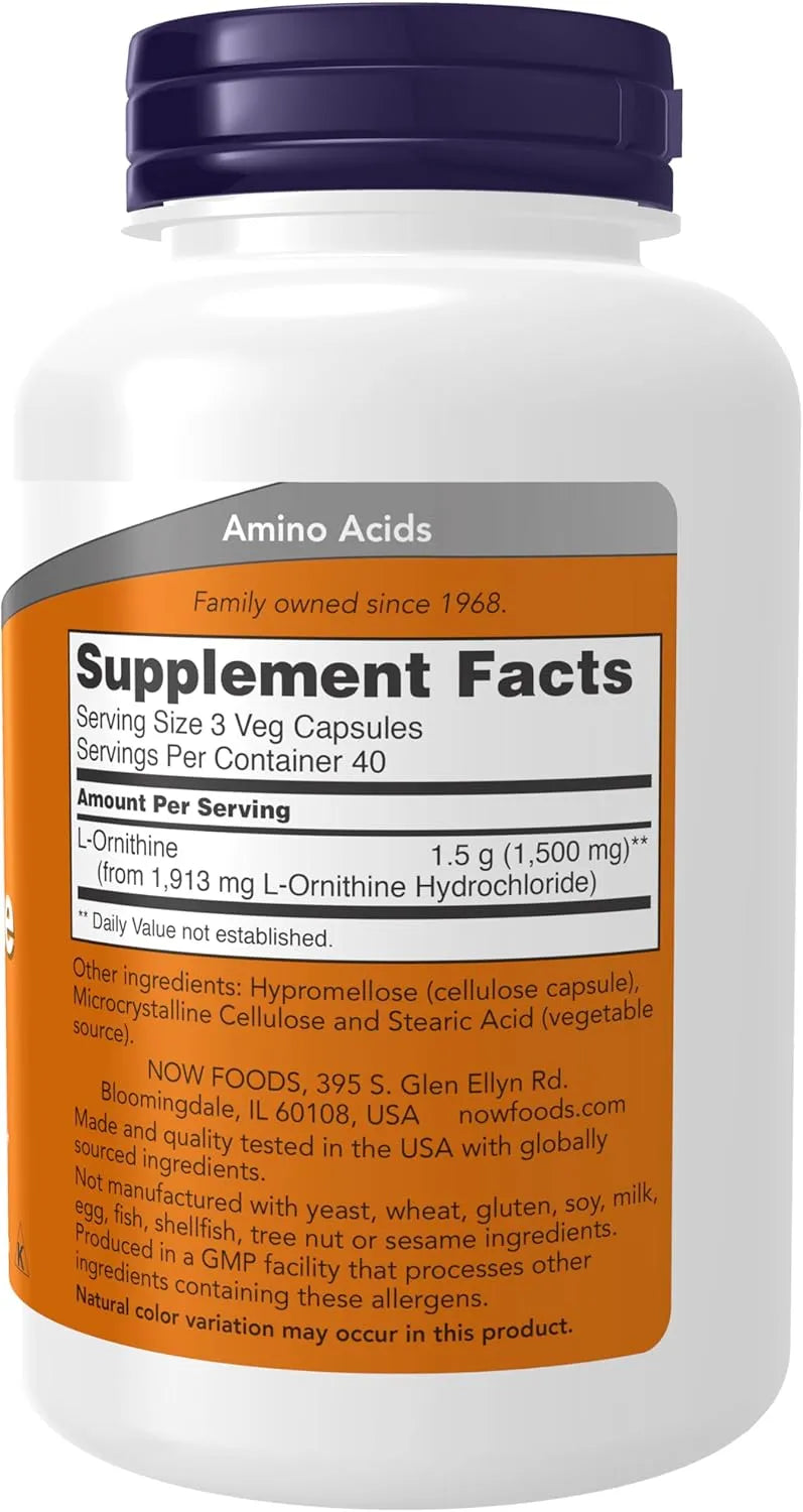 NOW SUPPLEMENTS - NOW Foods Supplements L-Ornithine 500Mg. 120 Capsulas - The Red Vitamin MX - Suplementos Alimenticios - {{ shop.shopifyCountryName }}