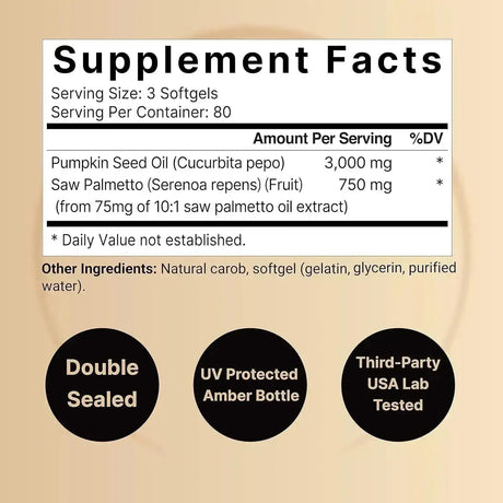 NATUREBELL - NatureBell Virgin Pumpkin Seed Oil 3,000Mg. 240 Capsulas Blandas - The Red Vitamin MX - Suplementos Alimenticios - {{ shop.shopifyCountryName }}