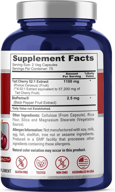 NusaPure Tart Cherry 57,200Mg. 150 Capsulas