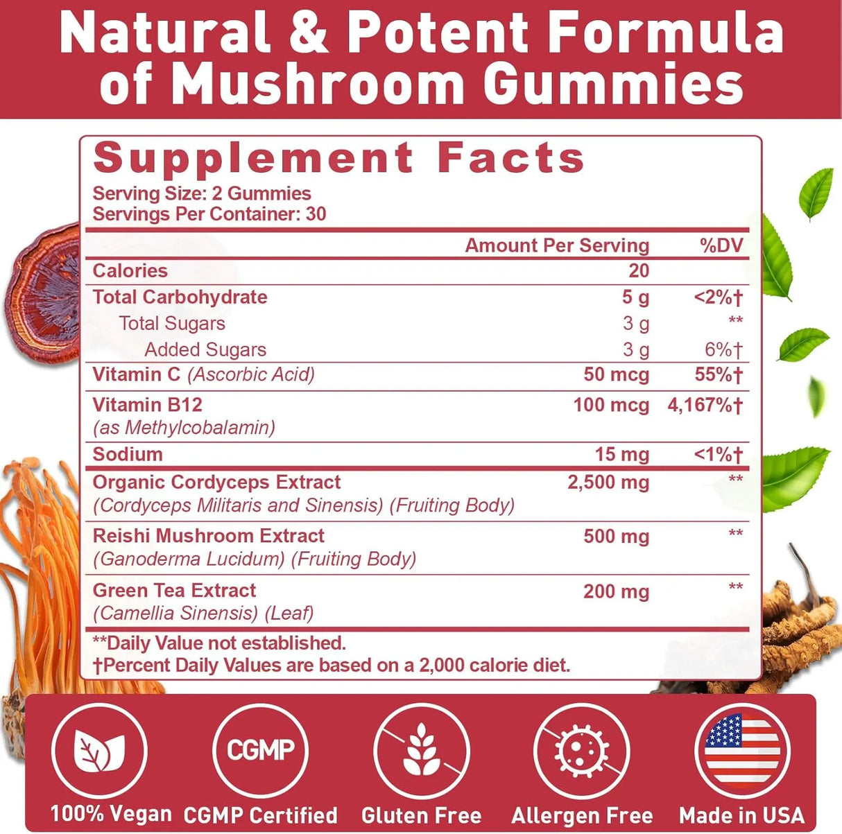 MEZQAI - Mezqai Cordyceps Reishi Mushroom Gummies 60 Gomitas - The Red Vitamin MX - Suplementos Alimenticios - {{ shop.shopifyCountryName }}