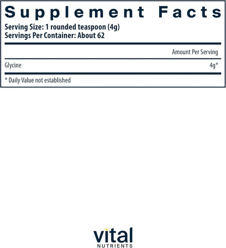 VITAL NUTRIENTS - Vital Nutrients Glycine Powder 250Gr. - The Red Vitamin MX - Suplementos Alimenticios - {{ shop.shopifyCountryName }}