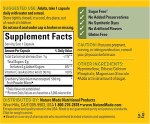 NATURE MADE - Nature Made Cranberry 500Mg. 60 Capsulas - The Red Vitamin MX - Suplementos Alimenticios - {{ shop.shopifyCountryName }}