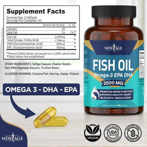NEW AGE - NEW AGE Omega 3 Fish Oil 2500Mg. 90 Capsulas Blandas - The Red Vitamin MX - Suplementos Alimenticios - {{ shop.shopifyCountryName }}