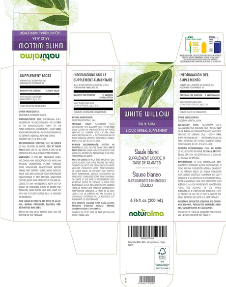 NATURALMA - Naturalma White Willow Bark Alcohol-Free Tincture 6.76 Fl.Oz. - The Red Vitamin MX - Suplementos Alimenticios - {{ shop.shopifyCountryName }}
