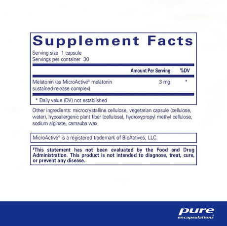 PURE ENCAPSULATIONS - Pure Encapsulations Melatonin-SR 30 Capsulas - The Red Vitamin MX - Suplementos Alimenticios - {{ shop.shopifyCountryName }}