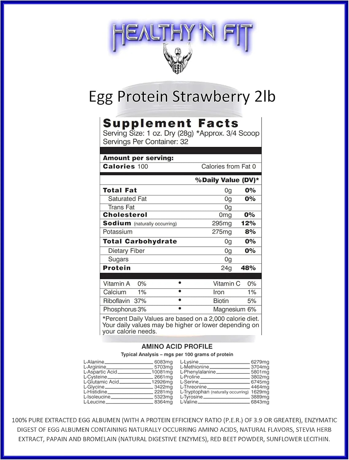 HEALTHY N FIT - Healthy N Fit 100% EGG PROTEIN Strawberry 908Gr. - The Red Vitamin MX - Suplementos Alimenticios - {{ shop.shopifyCountryName }}