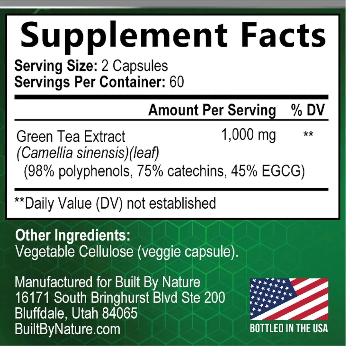 BUILT BY NATURE - Built by Nature Green Tea Extract 120 Capsulas - The Red Vitamin MX - Suplementos Alimenticios - {{ shop.shopifyCountryName }}