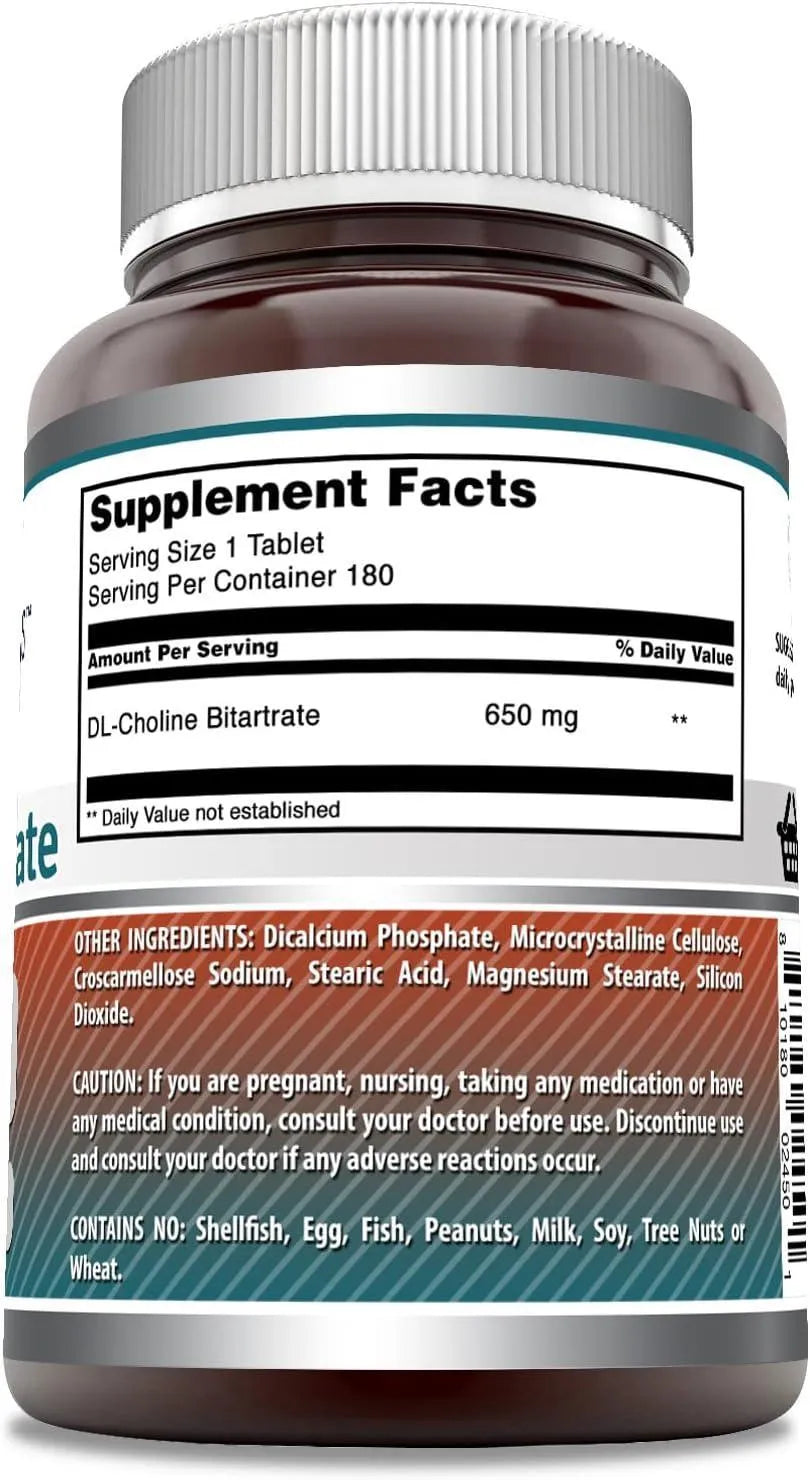 AMAZING FORMULAS - Amazing Formulas Choline Bitartrate 650Mg. 180 Tabletas - The Red Vitamin MX - Suplementos Alimenticios - {{ shop.shopifyCountryName }}