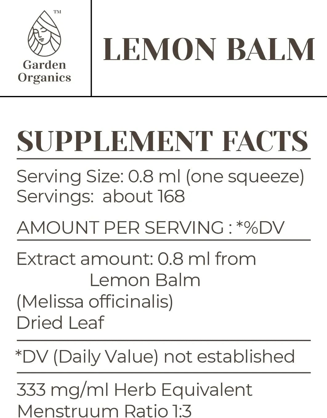 GARDEN ORGANICS - Garden Organics Lemon Balm Alcohol-Free Natural Tincture Extract 4 Fl.Oz. - The Red Vitamin MX - Suplementos Alimenticios - {{ shop.shopifyCountryName }}