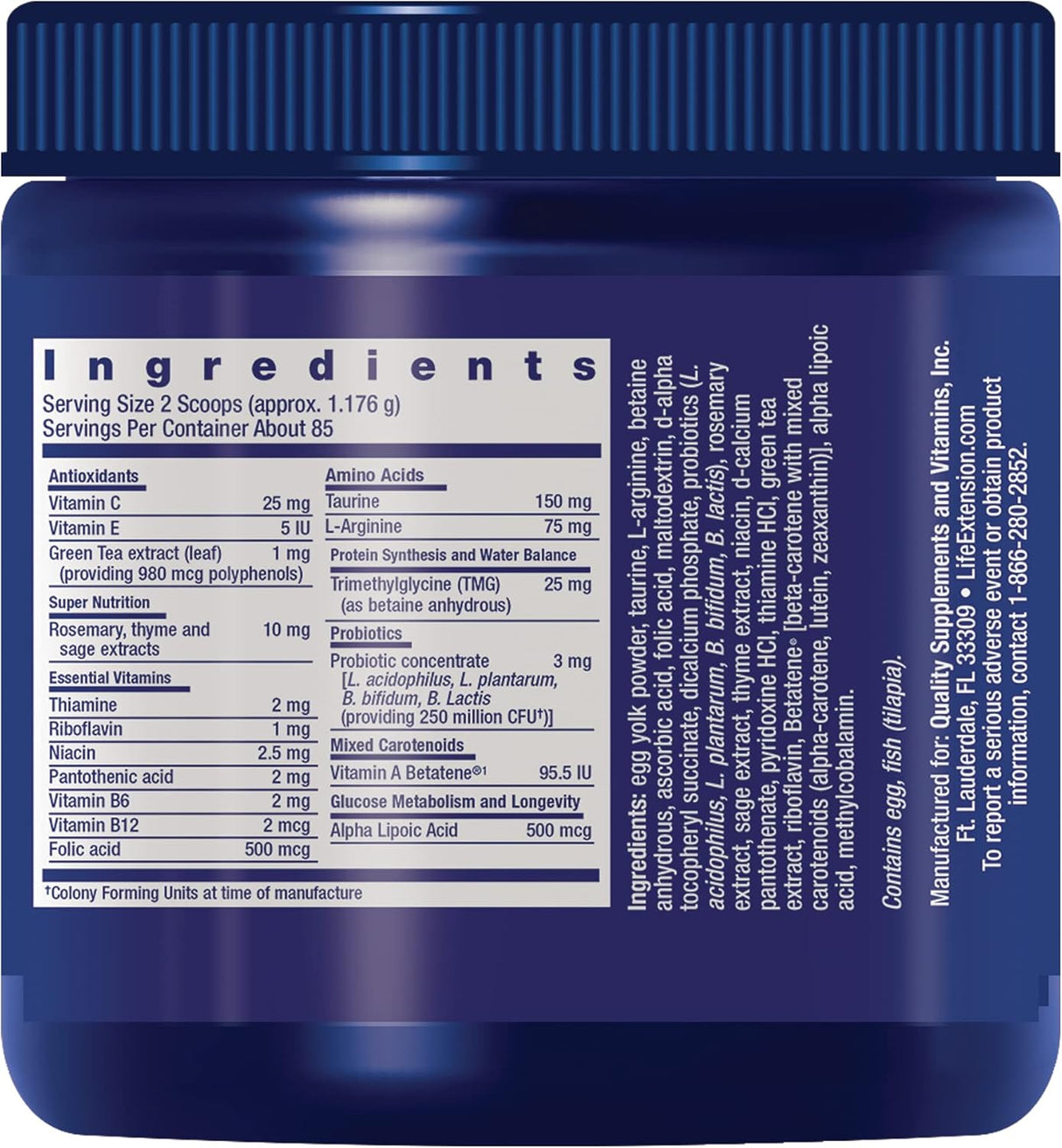 Life Extension Cat Mix 85 Servicios 100Gr.