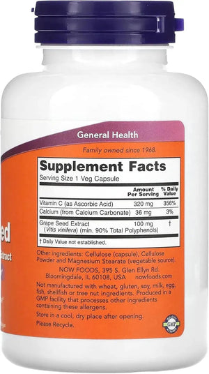 NOW SUPPLEMENTS - Now Supplements Grape Seed 100Mg. 200 Capsulas - The Red Vitamin MX - Suplementos Alimenticios - {{ shop.shopifyCountryName }}