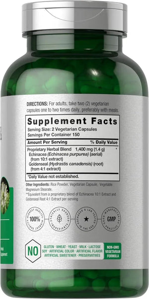 HORBAACH - Horbäach Echinacea Goldenseal 1400Mg. 300 Capsulas - The Red Vitamin MX - Suplementos Alimenticios - {{ shop.shopifyCountryName }}