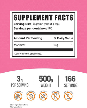 BULK SUPPLEMENTS - Bulk Supplements Mannitol Powder 500Gr. - The Red Vitamin MX - Suplementos Alimenticios - {{ shop.shopifyCountryName }}