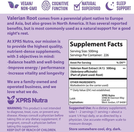 XPRS NUTRA - XPRS Nutra Valerian Root Extract Powder 113Gr. - The Red Vitamin MX - Suplementos Alimenticios - {{ shop.shopifyCountryName }}