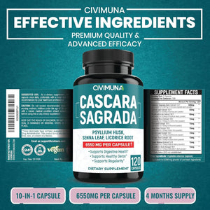 CIVIMUNA - CIVIMUNA Cascara Sagrada Bark Extract 6550Mg. 120 Capsulas - The Red Vitamin MX - Suplementos Alimenticios - {{ shop.shopifyCountryName }}