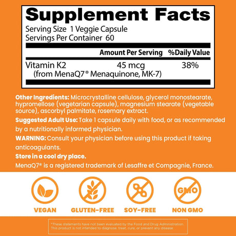 DOCTOR'S BEST - Doctors Best Natural Vitamin K2 MK-7 60 Capsulas - The Red Vitamin MX - Suplementos Alimenticios - {{ shop.shopifyCountryName }}
