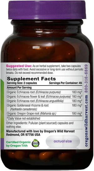 OREGON'S WILD HARVEST - Oregon's Wild Harvest Echinacea Goldenseal 90 Capsulas - The Red Vitamin MX - Suplementos Alimenticios - {{ shop.shopifyCountryName }}