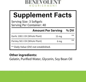 BENEVOLENT NOURISHMENT - Benevolent Nourishment Garlic & Parsley 120 Capsulas Blandas - The Red Vitamin MX - Suplementos Alimenticios - {{ shop.shopifyCountryName }}