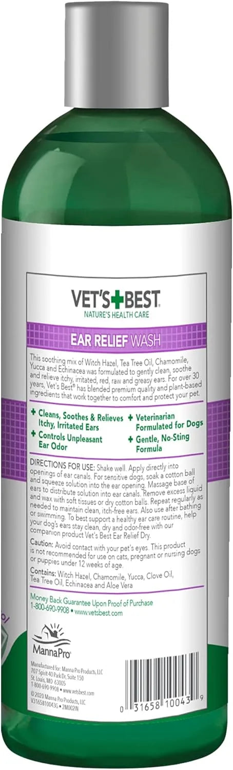 VET'S BEST - Vet's Best Dog Ear Relief Wash 16 Fl.Oz. - The Red Vitamin MX - Cuidado Del Oído De Perros - {{ shop.shopifyCountryName }}