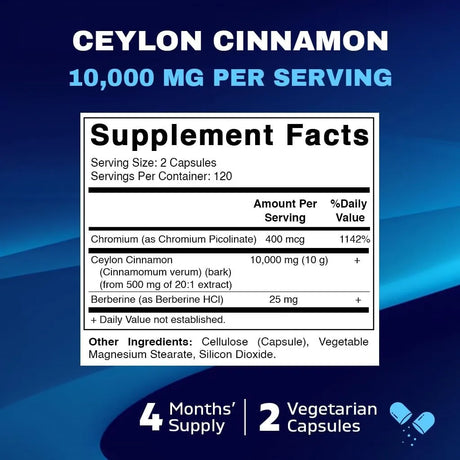 VITAMATIC - Vitamatic Ceylon Cinnamon 10,000Mg. 240 Capsulas - The Red Vitamin MX - Suplementos Alimenticios - {{ shop.shopifyCountryName }}