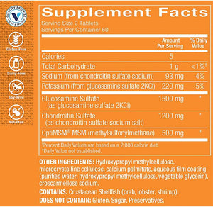 The Vitamin Shoppe Triple Strength Glucosamine Chondroitin with MSM 120 Tabletas