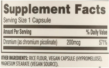 365 - 365 by Whole Foods Market Chromium Picolinate 200mcg 100 Capsulas - The Red Vitamin MX - Suplementos Alimenticios - {{ shop.shopifyCountryName }}