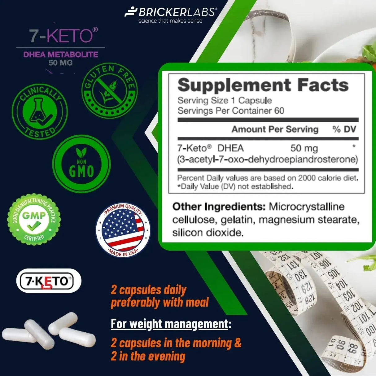 BRICKER LABS - Bricker Labs 7-Keto DHEA Metabolite 50Mg. 60 Capsulas - The Red Vitamin MX - Suplementos Alimenticios - {{ shop.shopifyCountryName }}