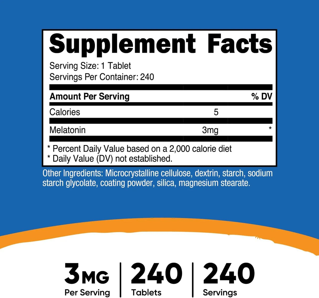 NUTRICOST - Nutricost Melatonin 3Mg. 240 Tabletas - The Red Vitamin MX - Suplementos Alimenticios - {{ shop.shopifyCountryName }}