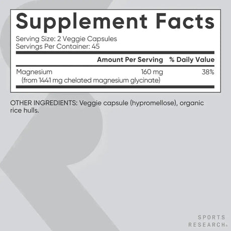 SPORTS RESEARCH - Sports Research Magnesium Glycinate 90 Capsulas - The Red Vitamin MX - Suplementos Alimenticios - {{ shop.shopifyCountryName }}