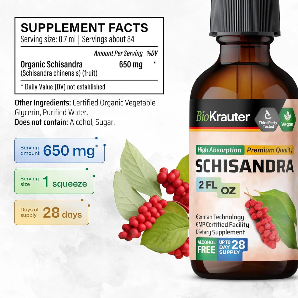 BIOKRAUTER - BIO KRAUTER Schisandra Berry Drops 2 Fl.Oz. - The Red Vitamin MX - Suplementos Alimenticios - {{ shop.shopifyCountryName }}