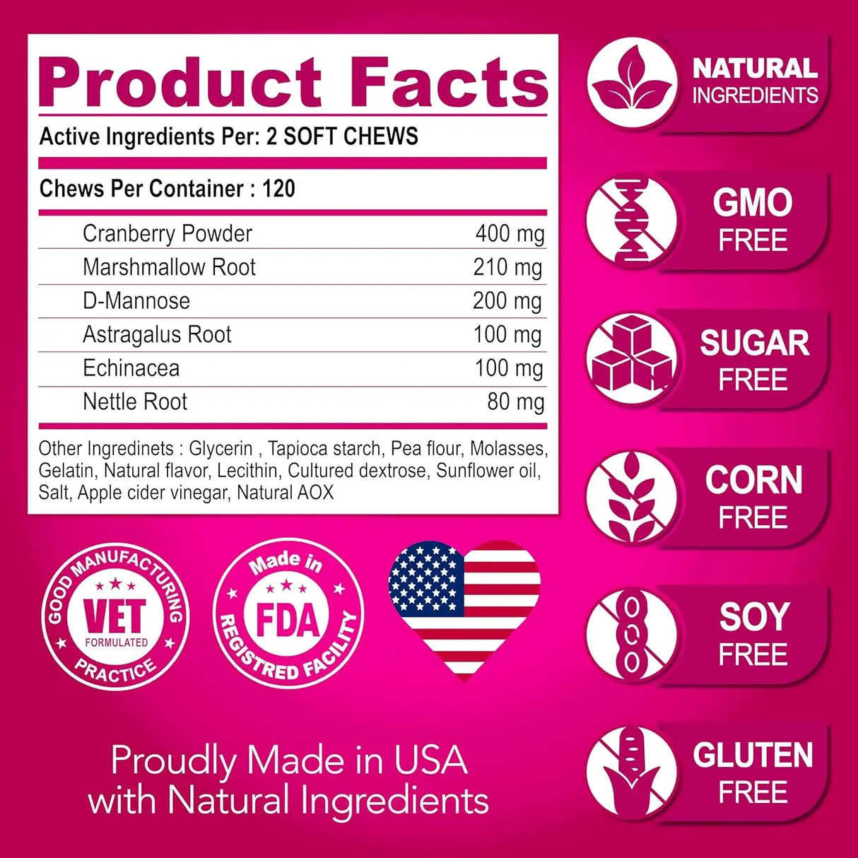 VET PROMISE - Vet Promise Dog UTI Treatment 120 Masticables - The Red Vitamin MX - Salud De Tracto Urinario Para Perros - {{ shop.shopifyCountryName }}