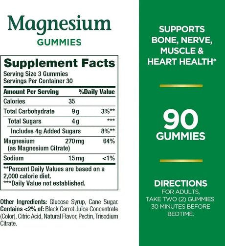 NATURE'S BOUNTY - Nature's Bounty Magnesium Gummies 270Mg. 90 Gomitas - The Red Vitamin MX - Suplementos Alimenticios - {{ shop.shopifyCountryName }}