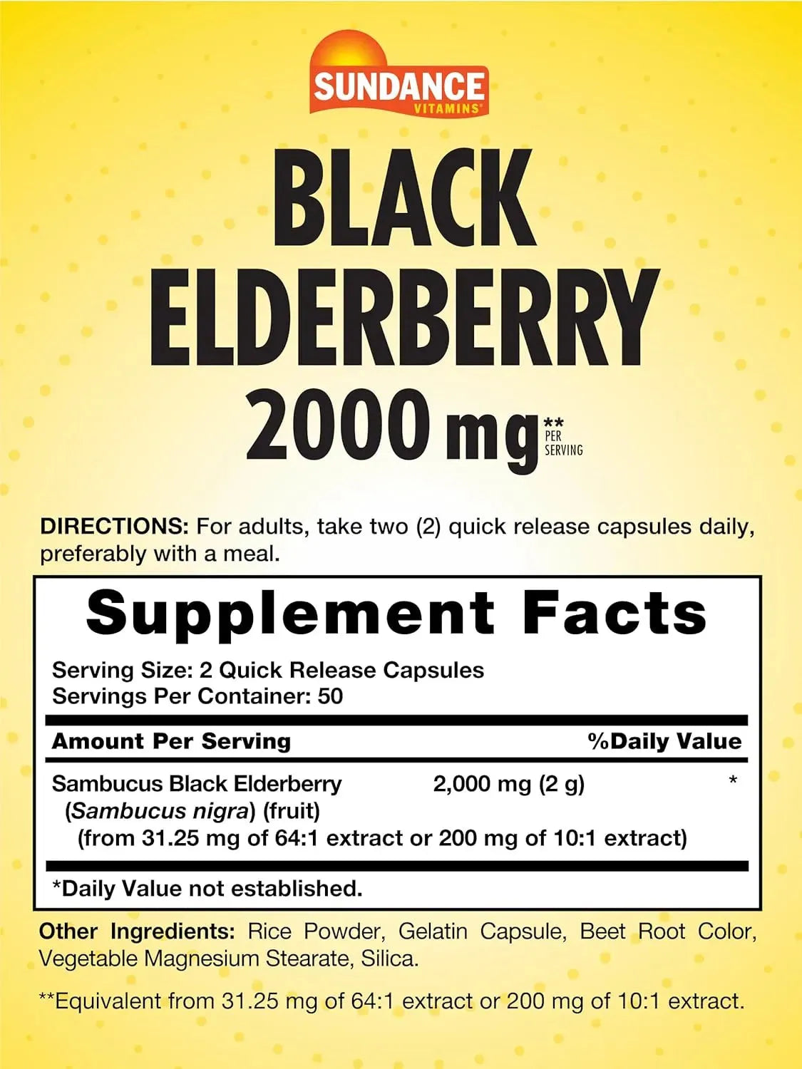 SUNDANCE - Sundance Sambucus Black Elderberry 2000Mg. 100 Capsulas - The Red Vitamin MX - Suplementos Alimenticios - {{ shop.shopifyCountryName }}