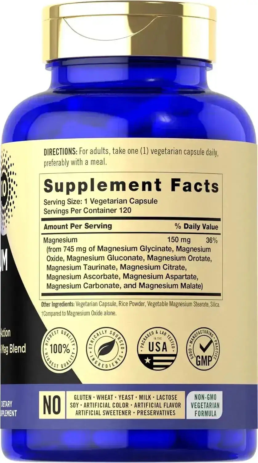 MAGFUSION 10 - MAGFUSION 10 Magnesium Complex 745Mg. 120 Capsulas - The Red Vitamin MX - Suplementos Alimenticios - {{ shop.shopifyCountryName }}