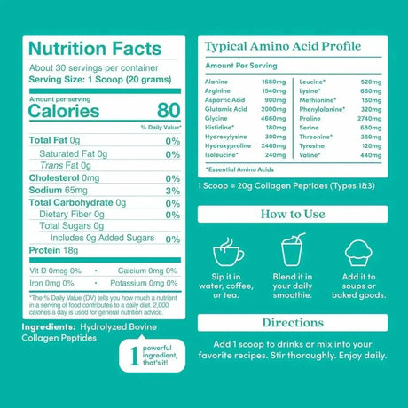 FURTHER FOOD - Further Food Unflavored Collagen Peptides Powder 600Gr. - The Red Vitamin MX - Suplementos Alimenticios - {{ shop.shopifyCountryName }}