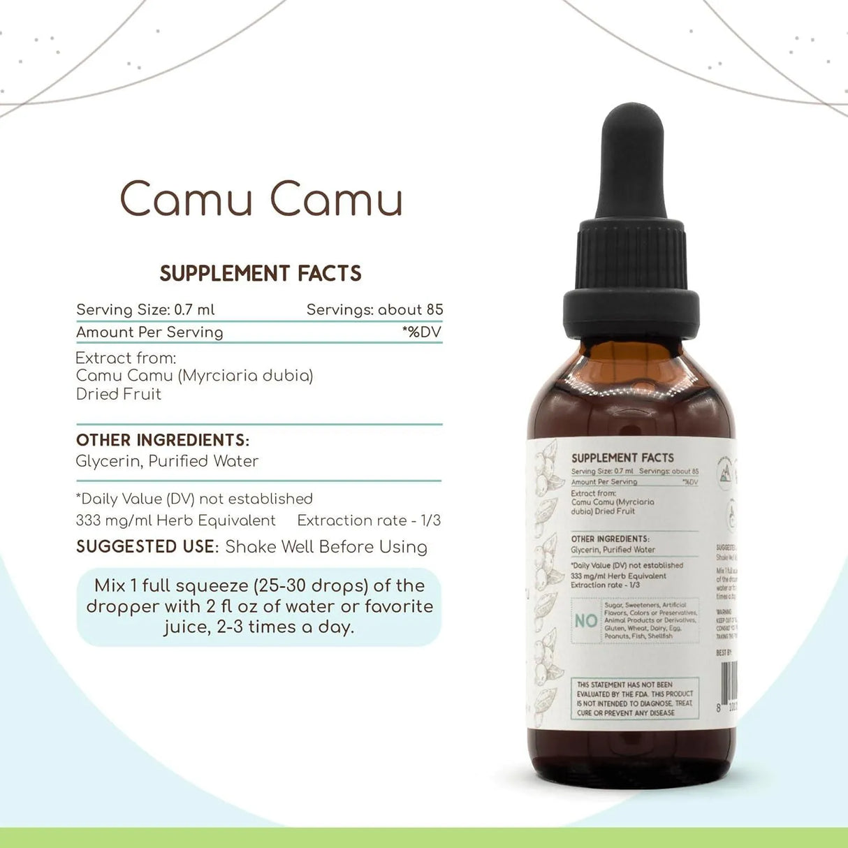 HERBERA - HerbEra Camu Camu B60 Alcohol-Free Herbal Extract Tincture 2 Fl.Oz. - The Red Vitamin MX - Suplementos Alimenticios - {{ shop.shopifyCountryName }}